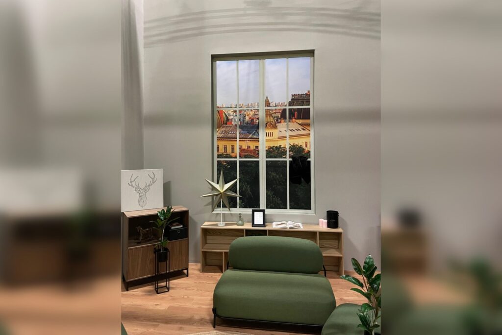 fototapeta na prozorima studia - prizor pogleda na grad